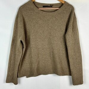 Jenni Kayne Women Sweater XXL Brown Wool‎ Cashmere Blend Minimalist Quiet Luxury